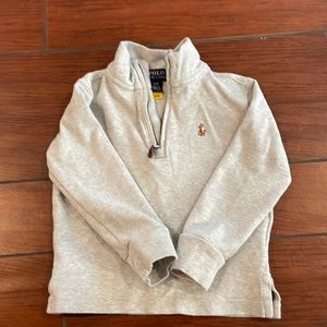 Toddler Boys Gray 3T Quarter Zip Sweater